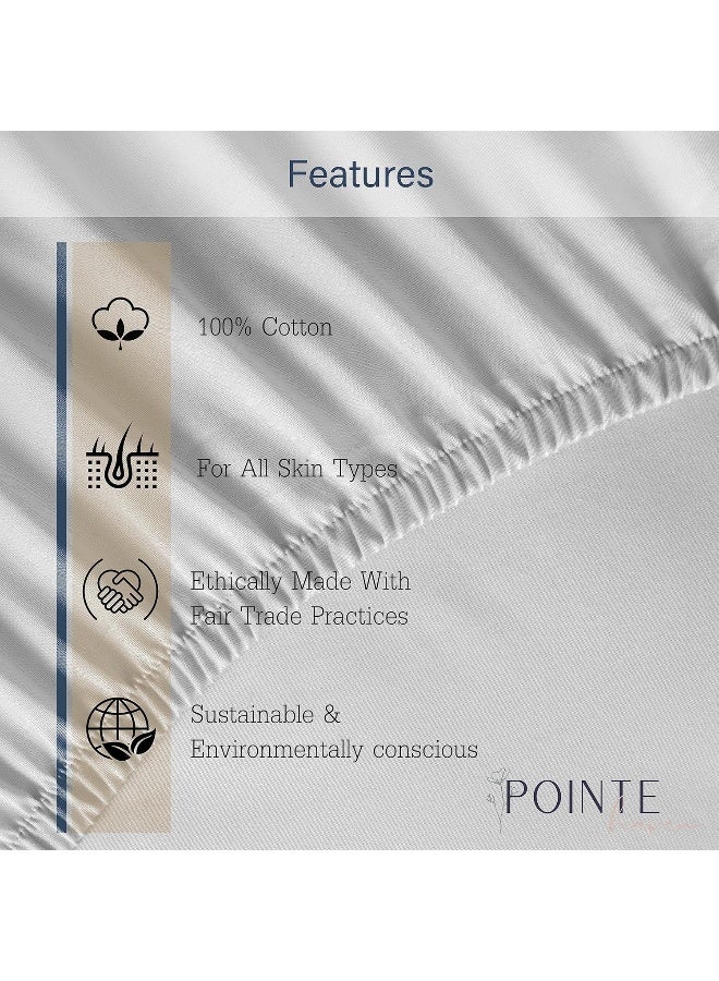 Pointehaven 620 Thread Count Long Staple Cotton Deep Pocket Oversized Sheet Set - Image 5